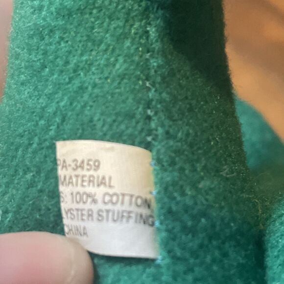 Vintage Stuffed Cat Plush With Ribbon Bow Green - Picture 6 of 7